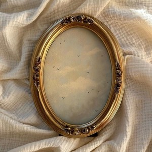 Luxury Vintage <b>Gold</b> Oval Photo <b>Frame</b> Decorative Picture <b>Frame</b> for Tabletop Wall Hanging Premium Home Home Restaurant Decor Style - Product Image 1