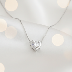 Collier pendentif délicat en argent sterling 925 avec moissanite taille cœur 1,25 carat sertie clos, chaîne à maillons, pour femme, cadeau de fiançailles - Product Image 6