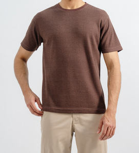 Camiseta de manga corta para hombre, cuello alto, tejida, 100% algodón, ecológica, transpirable, de alta calidad, del fabricante OEM. - Product Image 1