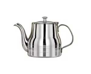 Polished Stainless Steel Eco-Friendly Durable Double Wall Tea Pot Modern Minimalist Design Serving <b>Kettle</b> for Home Hotel - Product Image 1