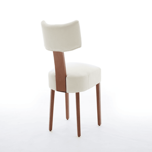 Juego de 2 Sillas de Comedor Modernas de Lino sin Brazos con Respaldo Curvo y Patas de Madera Maciza para Comedor y Sala de Estar 064 - Product Image 6