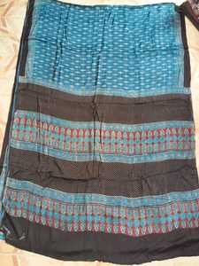 Sari AJRAKH con Estampado Artesanal Natural, Tela de Seda Modal Pura, Materiales de Calidad Premium para Exportación, Disponible en Stock, Venta al Por Mayor - Product Image 2