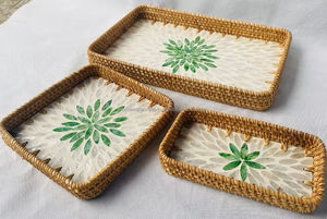Bandeja de nácar hecha a mano, venta al por mayor, pedidos a granel, bandeja decorativa duradera ecológica, logotipo personalizado de Vietnam - Product Image 6
