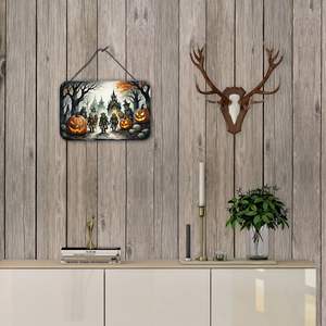 Orcs Spooky Halloween Porte Murale Imprimés Suspendus Nouveau Aluminium Métal Cuisine Barre Murale Salle De Bains Plaque Multicolore Décor À La Maison 8HX12W - Product Image 4