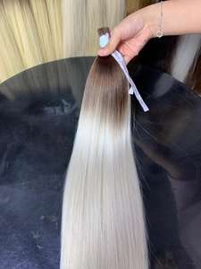 Precio de fábrica 24 pulgadas 100g Super doble dibujado alineado Natural recto vietnamita crudo virgen extensiones de cabello humano Color claro - Product Image 3