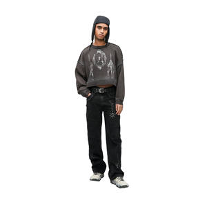 Sudaderas Cortas de Invierno para Hombre, 100% Algodón, Forro Polar Transpirable, Ecológicas, Diseño de Logotipo Personalizado, Tallas Grandes - Product Image 3