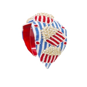 Hand Sewn Fashionable Luxury PopCorn Design Party Wear Hand Beaded Turban Style for <b>Women</b> Made in India On-the-go comfort - Product Image 1