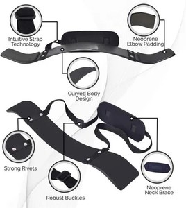 Support d'épaule et de cou en néoprène métallique sur mesure avec rembourrage et design incurvé pour l'entraînement des biceps - Product Image 1