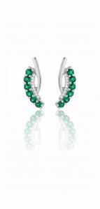 Pendientes de Aro de Plata de Ley 925 con Baño de Oro de 14K y Esmeralda, Sin Níquel, Sin Plomo, Elegante Regalo para Mujer, Aniversario, Fiesta - Product Image 4