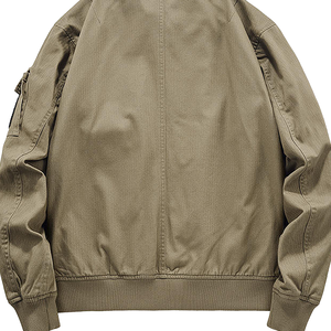 Men's <b>Jacket</b> Solid Color Zipper Closure Casual Autumn Wear Windproof Turn-down Collar Regular Fit - Product Image 6