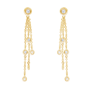 0.50 CT Three <b>Row</b> Brilliant Cut Diamond Vintage 14KT Yellow Gold Clip-On Earring - Product Image 2