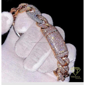 Designer Two Tone <b>Bracelet</b> Featuring White and Rose Gold Finish with Fully Flooded Moissanite Detailing - Product Image 2