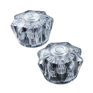 Robinet de lavabo de salle de bain à levier de remplacement en acrylique transparent, avec bouton mélangeur unique et commande de température double, pour montage sur meuble-lavabo - Product Image 2