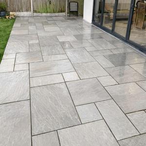 Dalles de pierre naturelle grise Kandla, finition brute, design rustique, pour pavage de cour, dalles d'extérieur en pierre naturelle - Product Image 3