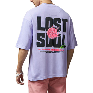 Camiseta de Manga Corta para Hombre, Cuello Redondo, Talla Grande, Color Rosa Sólido, Logotipo Frontal, 100% Algodón Jersey, Estilo Casual - Product Image 2