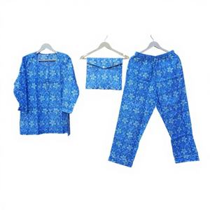 ชุดนอนฤดูหนาวผ้าฝ้าย 100% สำหรับผู้หญิง ลายดอกไม้ เซ็กซี่ โรแมนติก หรูหรา เอวยางยืด แขนสามส่วน แห้งเร็ว นุ่มสบาย - Product Image 1