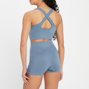 Women's Plus Size Seamless Breathable Sports Bra Front Logo Stylish High Support Quick-Dry Lightweight Removable - Product Image 3