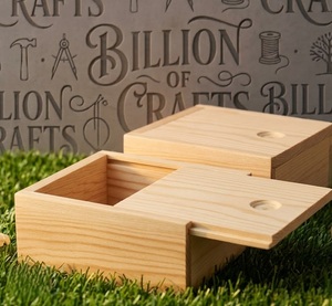 Boîte à souvenirs en bois de pin, rectangulaire, en bois massif, faite à la main, conteneur de rangement décoratif pour la maison, la table, l'artisanat, le bricolage - Product Image 2