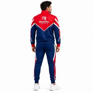 RONAL SPORTS Survêtement Homme Color Block Manches Longues Col Montant Respirant Sportif pour Jogging Coupe Classique Automne - Product Image 4