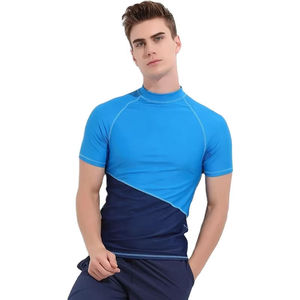 เสื้อแรชการ์ดแขนสั้นผู้ชาย สีดำเทา แห้งเร็ว ผลิตจากโพลีเอสเตอร์ สำหรับเล่นกีฬา - Product Image 2