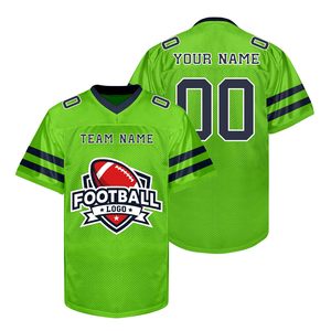 Custom Sublimated American Football Jersey <b>Men's</b> Short Sleeve V-Neck Breathable Mesh Team Name Number Printed All Seasons - Product Image 2