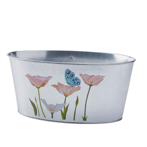 Pots à fleurs de jardin, jardinières galvanisées pour la maison, les hôtels et les restaurants, avec poignée en corde, pots en zinc, articles de jardinage - Product Image 3
