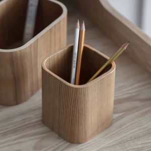 Portalápices Ecológico de Madera de Mango, Organizador de Escritorio Moderno para el Hogar y la Oficina - Product Image 1