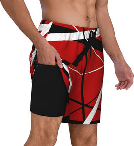 Shorts de bain décontractés pour hommes avec logo personnalisé imprimé par sublimation, tissu en toile 100% coton, séchage rapide, légers et respirants - Product Image 1