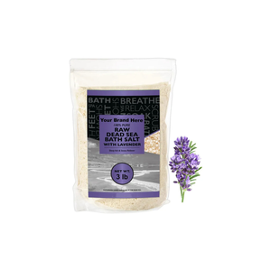 Aromasong Int. 1LB Sal del Mar Muerto Cruda 100% Natural con Lavanda, Logo Personalizado, Ritual de Baño Exfoliante Corporal, Origen EE. UU. para Adultos - Product Image 1