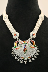 Traditional Rajasthani <b>Plaster</b> Silver Rani Haar Handmade Ethnic Long Women's Antique Silver Plated Bridal Wedding Necklace - Product Image 2