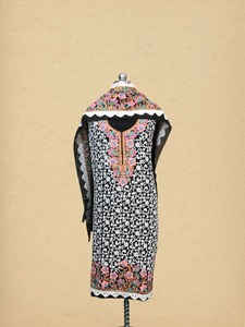 Nouvelle collection de créateurs, salwar kameez en faux georgette avec broderie, ensemble de fête entièrement cousu, prêt à porter, séchage rapide, toutes saisons - Product Image 4