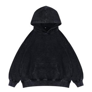 <b>Men's</b> Custom Design Embroidered Snow Washed Vintage Streetwear Casual Distressed Hoodies 100% Cotton Oversize Heavy Weight - Product Image 1