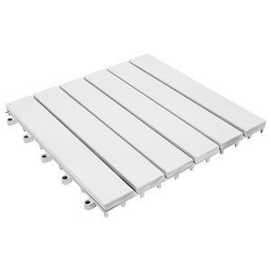 30pcs Carreaux de terrasse en bois massif d'acacia 11.8 "x 11.8" Blanc-Revêtement de sol extérieur de qualité supérieure - Product Image 2