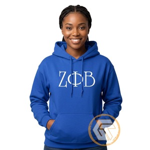 Tesoros Griegos: Diseña tu Propio Sudadera con Capucha Personalizada para Mujer de Zeta Phi Beta, Transpirable, al por Mayor, Ropa de Sororidad - Product Image 1