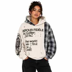 Prix d'usine – Sweat à capuche ample pour femme en molleton brossé – Fournisseur de vêtements en gros avec logo personnalisé - Product Image 5