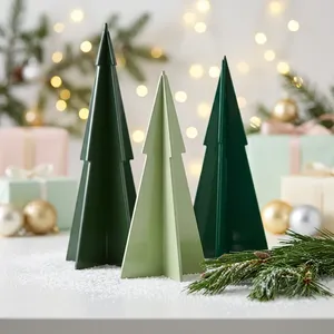 <b>Modern</b> Foldable Resin Handmade Eco-Friendly Waterproof <b>Christmas</b> <b>Tree</b> Decor Set Green Pine Shape Tabletop Indoor Artificial <b>Tree</b> - Product Image 4