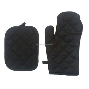 Mitaines de four en coton rosâtre avec support de casserole élégance moderne équipement de cuisine résistant à la chaleur de couleur unie pour la cuisson et la cuisson - Product Image 3