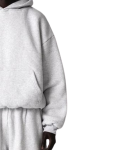 Ensemble de survêtement unisexe gris 2026 à manches longues avec capuche, coupe décontractée, couleur unie, en coton mi-lourd, idéal pour l'automne - Product Image 6