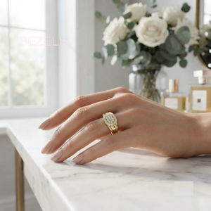 Anillo de compromiso apilable de lujo con diamantes cultivados en laboratorio, engaste de canal, diseño elegante y ajuste ceñido, regalo de aniversario sofisticado - Product Image 4