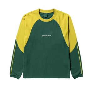 Mens long sleeve shirt GSM premium cotton polyester panel design custom <b>logo</b> print 100% cotton T-shirt for men loose fit printed - Product Image 4