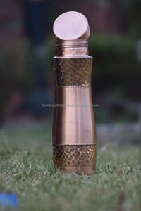 Botella de agua de cobre puro de 1000ml hecha a mano, martillo pulido brillante de nuevo diseño personalizable para gimnasio, actividades al aire libre para - Product Image 3