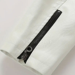 Stylish Men Leather <b>Jacket</b> With Zipper Closure And <b>Slim</b> <b>Fit</b> Design For Casual And Motorcycle Wear Men Winter <b>Jacket</b> - Product Image 6