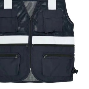 High Visibility Safety <b>Vest</b> Reflective Stripes Unisex Polyester Mesh Back Design Workwear - Product Image 2