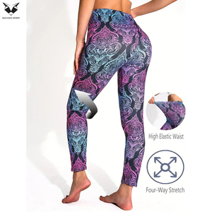 Breathable Product Best Quality Women Fitness Compression Leggings, Latest Design Full-Length Spandex Compression <b>Tights</b> - Product Image 4