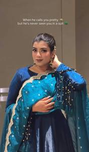 Ensemble de robe indienne pakistanaise bleu sarcelle avec des franges tendance et des broderies à paillettes, travail de cordon, dupatta pour femmes, mariage, fête - Product Image 2