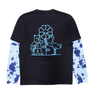 เสื้อยืดแขนยาวสองชั้นแบบกำหนดเองสำหรับผู้ชาย ผ้าฝ้าย 100% ทรงโอเวอร์ไซส์ พิมพ์ลายกราฟิก สตรีทแวร์ เสื้อยืดเนื้อหนา รับผลิตแบรนด์ส่วนตัว - Product Image 6