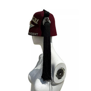 Chapeau Fez Vintage Shriners avec Pompon et Strass, Chapeau Maçonnique de Haute Qualité, Personnalisé, Meilleure Vente, Chapeau Fez Très Demandé - Product Image 3
