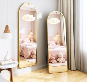 Heavenly Mirror Arched Full Length Metal Frame Floor Standing Decorative Body Mirror LED Display <b>Screen</b> for <b>Bedroom</b> Entryway - Product Image 6