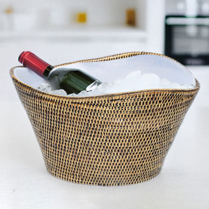 Seau à glace en rotin pour vin, bac à boissons, panier refroidisseur de boissons, seaux à bière – prix usine - Product Image 6