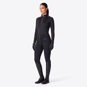 Pantalon d'équitation en tissu respirant avec inserts en microfibre aux genoux, legging d'équitation avec poche en silicone sur le siège - Product Image 2